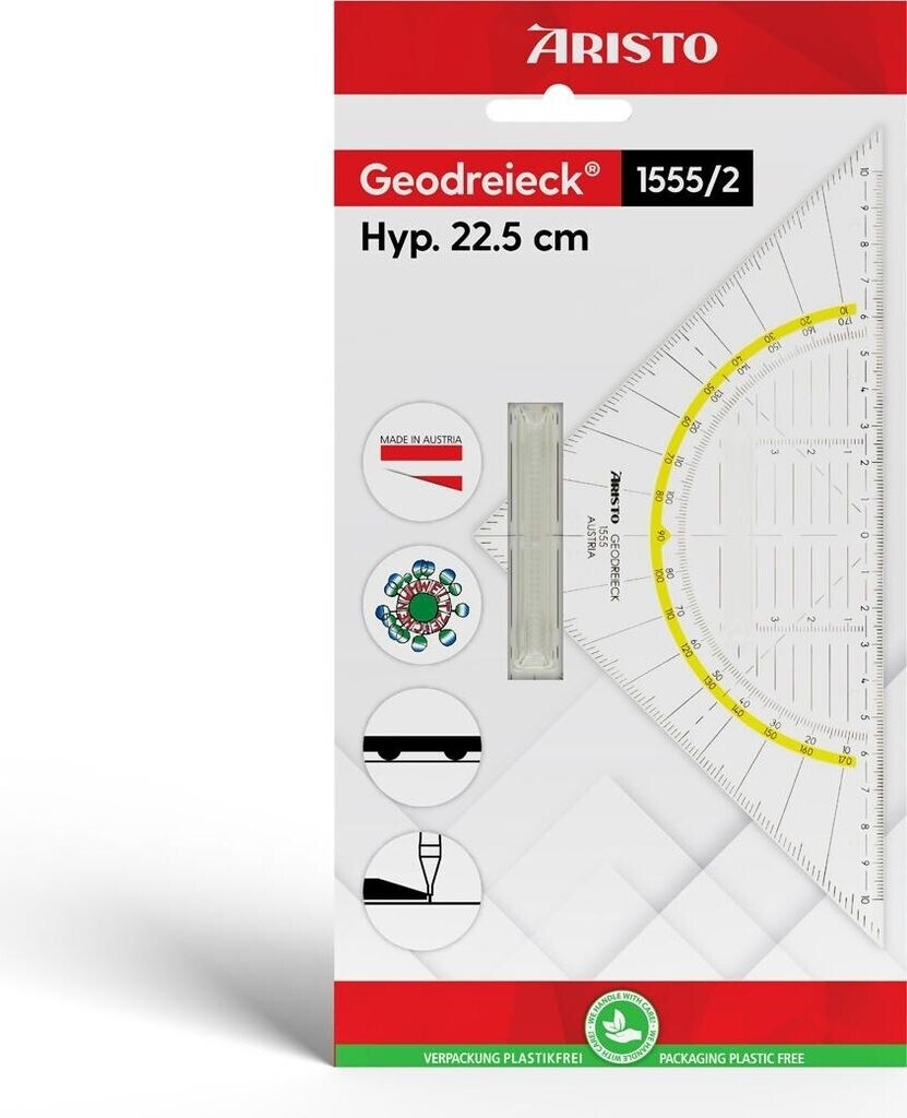 ARISTO Geodreieck 1555/2 – 22,5 cm mit Griff
